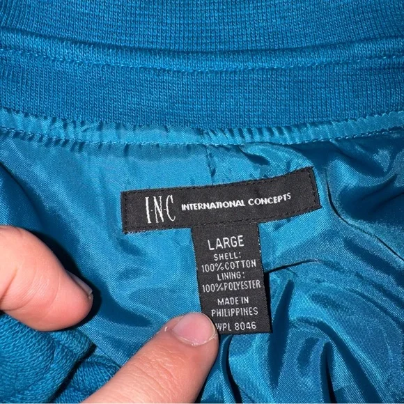 INC International Concepts Women's Blue Double-Breasted Coat